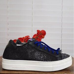 P448 Thea Glitter Platform Black Multi Color Sz 40 (9-9.5)